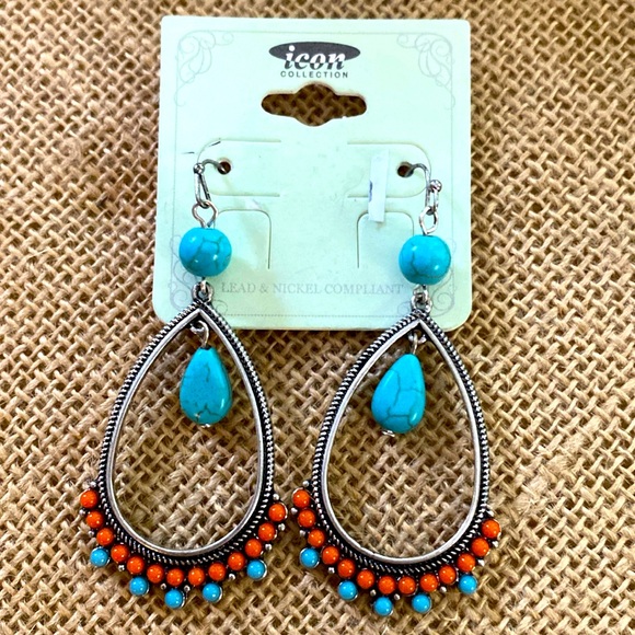 ICON Jewelry - Icon Ladies silver & turquoise Earrings nwt